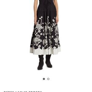 10 Crosby Derek Lam Black and Cream Maxi Skirt